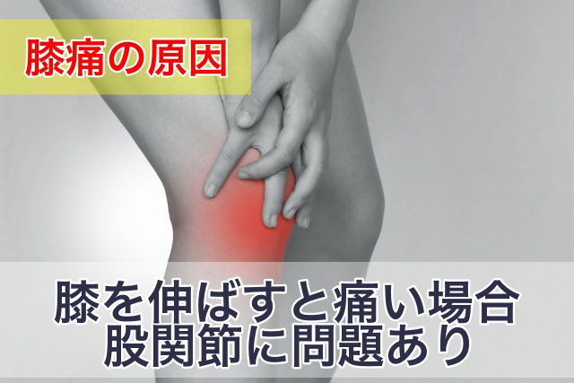 膝を伸ばすと痛い時は股関節に問題上がる